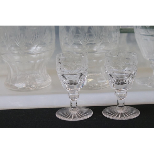 26 - Collection of Early 20th century Cut Glass Glasses and Bowls, approximately 55 pieces in total