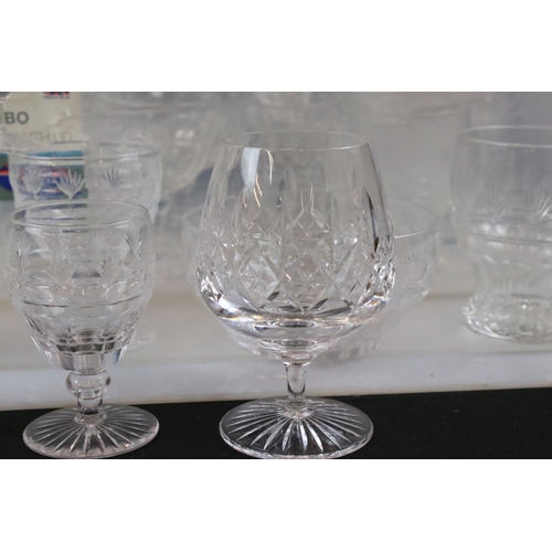 26 - Collection of Early 20th century Cut Glass Glasses and Bowls, approximately 55 pieces in total