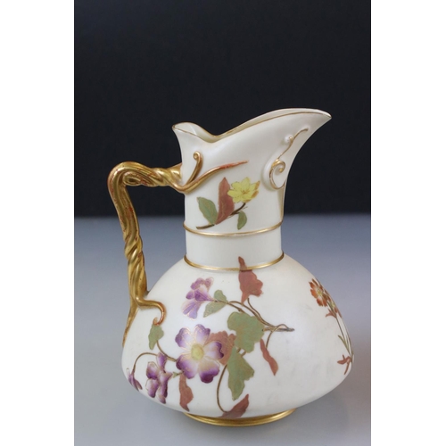 30 - Two 19th century Royal Worcester Blush Ivory Jugs, both decorated with flowers, pattern no. 1378 16c... 