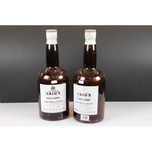 338 - A pair of Haig Whisky gold label shop display bottles, approx 40cm in height.