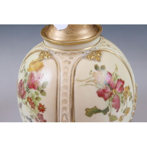 36 - Early 20th century Royal Worcester Blush Ivory Lidded Jar, pattern no. 1809, green marks, 16cm high ... 