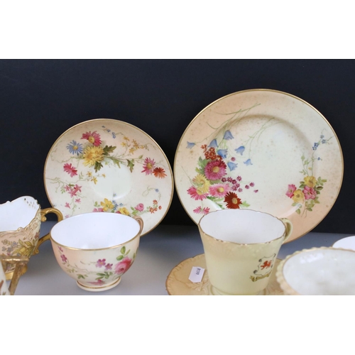 39 - Collection of Eleven items of Royal Worcester Blush Ivory, 19th and Early 20th century including Fou... 