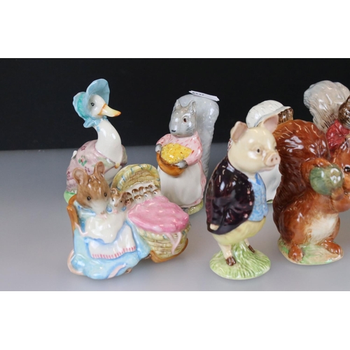 44 - Collection of Sixteen Beswick Beatrix Potter Animals including Eleven with gold oval back stamps (Ri... 