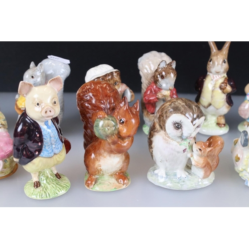 44 - Collection of Sixteen Beswick Beatrix Potter Animals including Eleven with gold oval back stamps (Ri... 