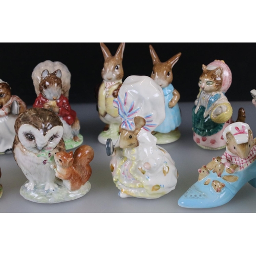 44 - Collection of Sixteen Beswick Beatrix Potter Animals including Eleven with gold oval back stamps (Ri... 