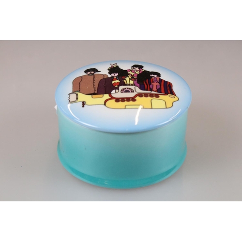 56 - The Beatles ' Yellow Submarine ' Ceramic Trinket Box and Lid, 9cm diameter