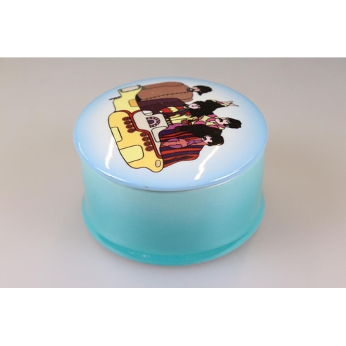 56 - The Beatles ' Yellow Submarine ' Ceramic Trinket Box and Lid, 9cm diameter