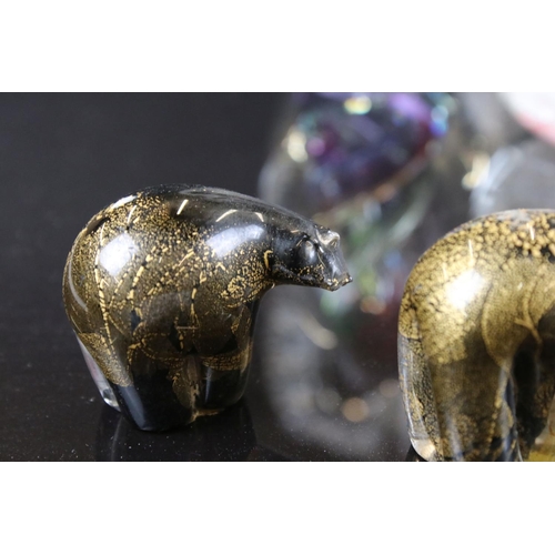 59 - Two Isle of Man Glass Bear Paperweights together with Ten Glass Paperweights, Four Glass Decanters w... 