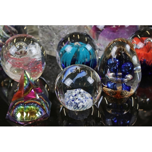 59 - Two Isle of Man Glass Bear Paperweights together with Ten Glass Paperweights, Four Glass Decanters w... 