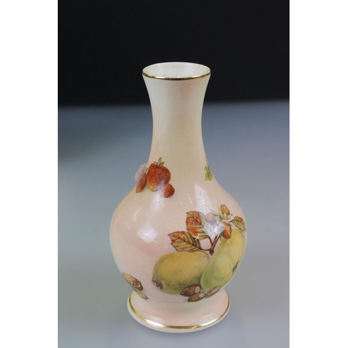 62 - Six Early 20th century Royal Worcester Blush Ivory Vase, all painted with flowers, tallest 14cm toge... 