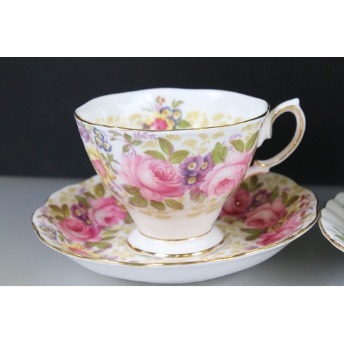 70 - Four Royal Albert Cups and Saucers including Apple Blossom, Serena, Lily of the Valley and Keepsake ... 