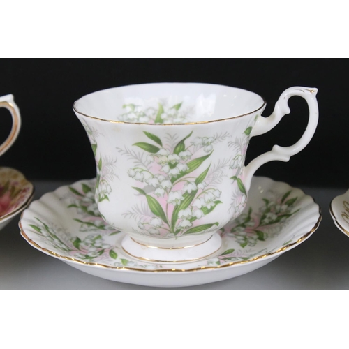 70 - Four Royal Albert Cups and Saucers including Apple Blossom, Serena, Lily of the Valley and Keepsake ... 