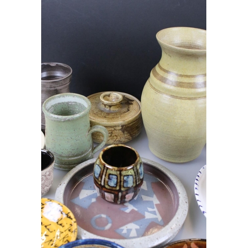 72 - Collection of Studio Pottery including items by Katkin Tremayne, Polperro Pottery, John Bordeaux, Jo... 