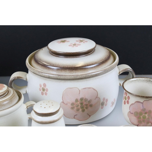 73 - Denby Stoneware ' Gypsy ' Part Dinner Service comprising Two Lidded Tureens, Butter Dish, Four Egg C... 