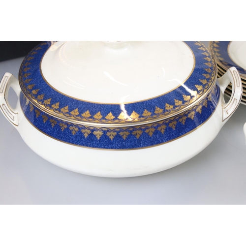 75 - George Jones ' Crescent Ivory ' Part Dinner Service comprising Three Graduating Service Plates, 12 D... 