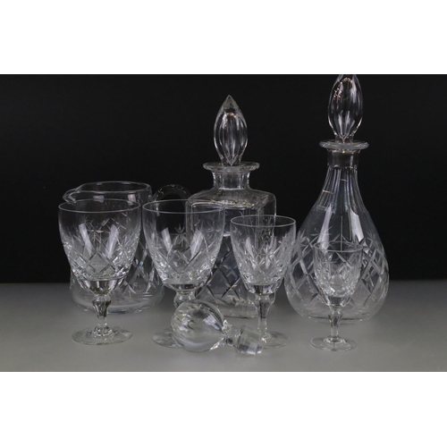 78 - Thomas Webb ' Chelsea ' Cut Glass Crystal including 10 Goblets, 10 Wine Glasses, 10 Claret Glasses, ... 