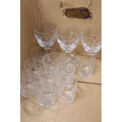 78 - Thomas Webb ' Chelsea ' Cut Glass Crystal including 10 Goblets, 10 Wine Glasses, 10 Claret Glasses, ... 