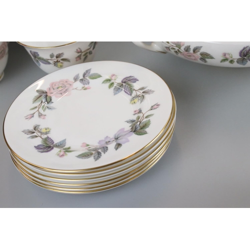 79 - Royal Worcester ' June Garland ' part Dinner and Tea Service comprising Sugar Bowl, 6 Bowls, 12 Cups... 