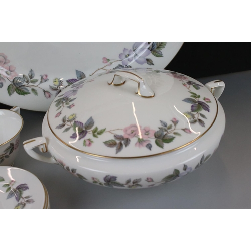 79 - Royal Worcester ' June Garland ' part Dinner and Tea Service comprising Sugar Bowl, 6 Bowls, 12 Cups... 