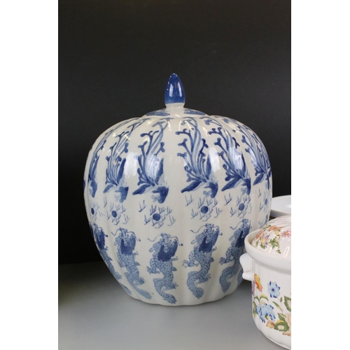 80 - Mixed Lot including Portmeirion Storage Jar, Aynsley Lidded Tureen, Royal Worcester Evesham and Coun... 