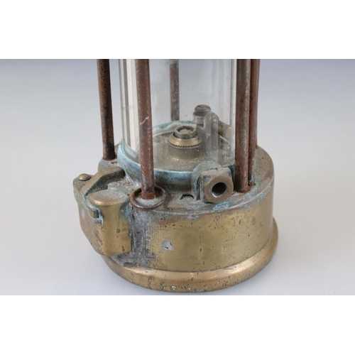 90 - Original Brass and Steel Protector Safety Miners Lamp, Type 6 - Type SL, marked 78 owners Eccles, to... 