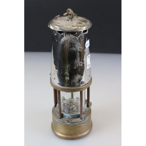 90 - Original Brass and Steel Protector Safety Miners Lamp, Type 6 - Type SL, marked 78 owners Eccles, to... 