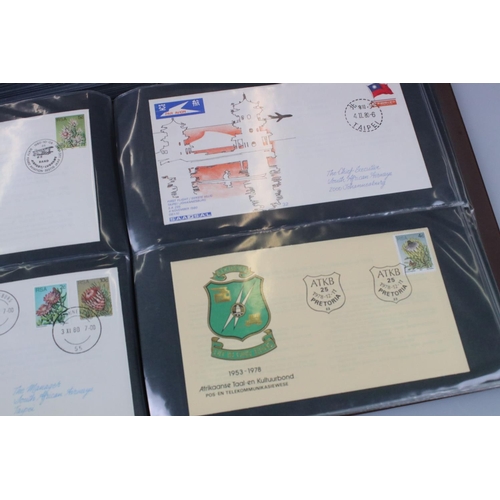 439 - A large collection of South Africa and South West Africa First Day Covers contained within four comp... 