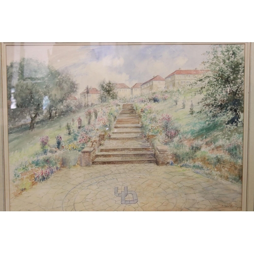 452 - Herbert John Finn (British 1860 - 1942) Large Garden Scene Watercolour, signed lower right and dated... 