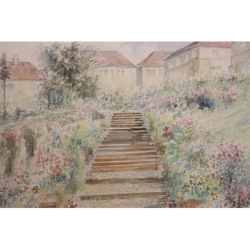 452 - Herbert John Finn (British 1860 - 1942) Large Garden Scene Watercolour, signed lower right and dated... 