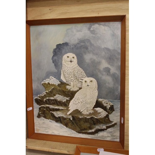 467 - Ron Marshall (20th century) Two Oil Paintings on Board, one of Otters dated 1978, 41cm x 27cm and th... 