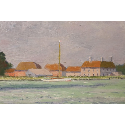 481 - John Webster RSMA (b.1932) Oil on Board titled to verso ' Gins Farm, Beaulieu River ', signed lower ... 