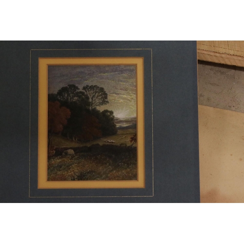 489 - Collection of Unframed Watercolours, Oils and Prints including Rubens Southey Watercolour and Two Ba... 