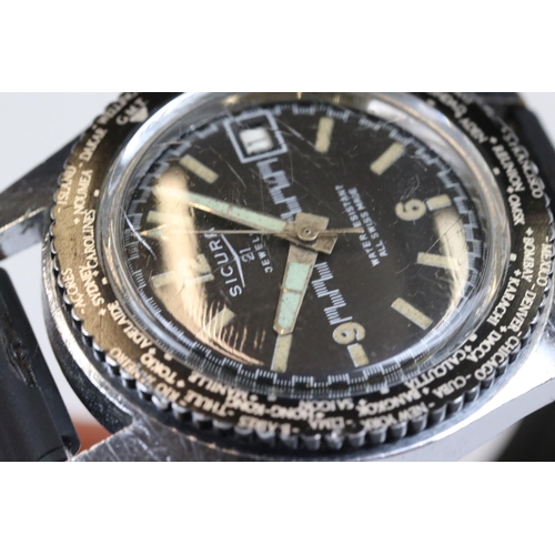 185 - Vintage 1970s Sicura ' Breitling ' diver's watch