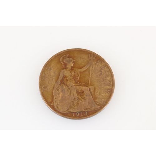 198 - Suffragette interest - a 1914 penny stamped ' votes for women '