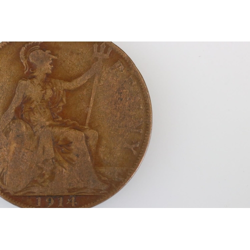 198 - Suffragette interest - a 1914 penny stamped ' votes for women '