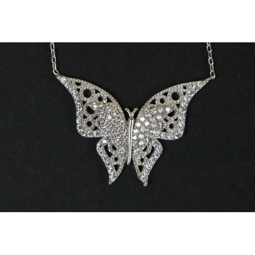 221 - Silver butterfly necklace