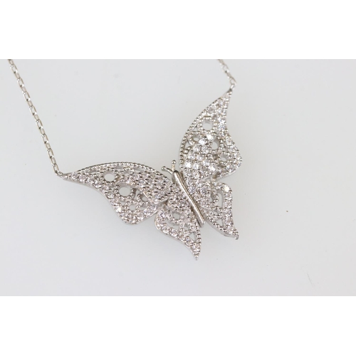 221 - Silver butterfly necklace