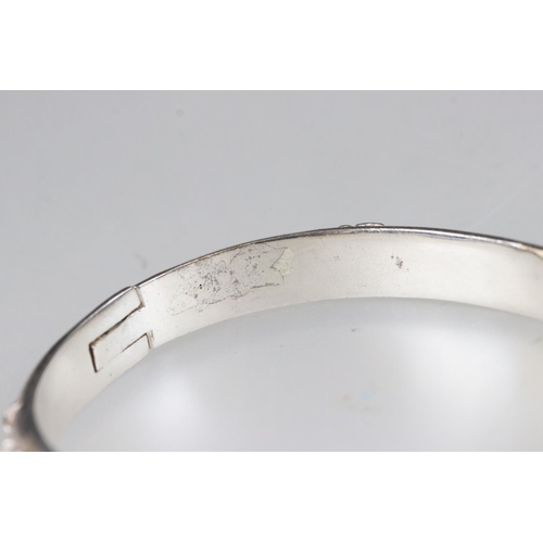 228 - Tiffany & Co 925 silver rose flower embossed design bangle