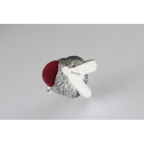 237 - Silver hamster pincushion