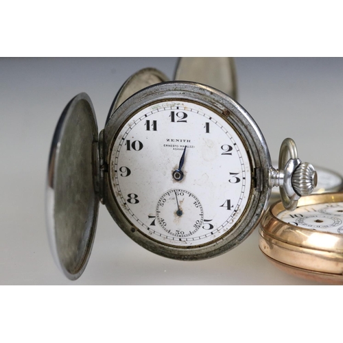 246 - Collection of vintage pocket watches, to include Omega, Zenith silver cased & French movement multi ... 