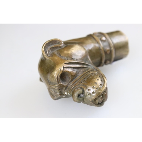 263 - Walking stick handle in the form of a dog, possibly a boxer