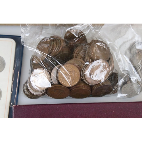 282 - A collection of mainly British pre decimal coins to include pre 1947 & pre 1920 silver examples toge... 