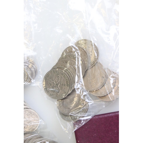 282 - A collection of mainly British pre decimal coins to include pre 1947 & pre 1920 silver examples toge... 