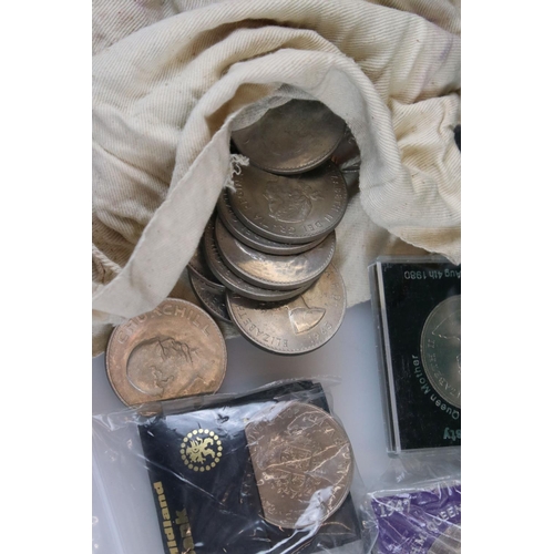 294 - A collection of mainly British pre decimal coins and commemorative coins to include some pre 1947 si... 