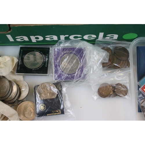 294 - A collection of mainly British pre decimal coins and commemorative coins to include some pre 1947 si... 