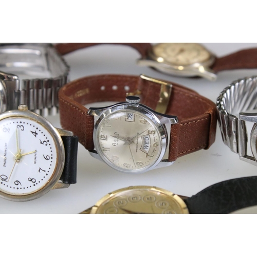 299 - A small collection vintage gents watches to include Smiths Empire, J.W. Benson, Roamer and Oris exam... 