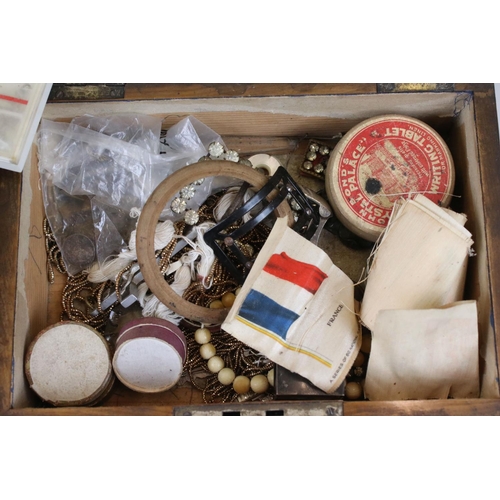 307 - A group of mixed collectables to include watches, button hook, cufflinks and studs, silk cigarette c... 