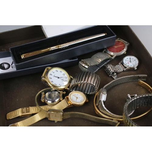 312 - Collection of various watches, to include rare Nivada Alerta alarm watch, Sekonda etc