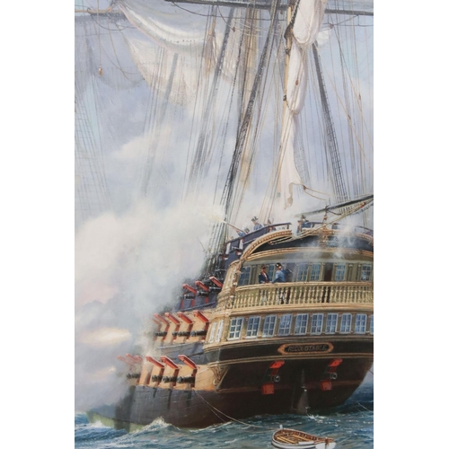 512 - Steven Dews (British b. 1949) Gouttelette Limited Edition Print titled ' Temeraire opens fire, Battl... 