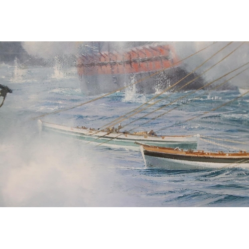 512 - Steven Dews (British b. 1949) Gouttelette Limited Edition Print titled ' Temeraire opens fire, Battl... 